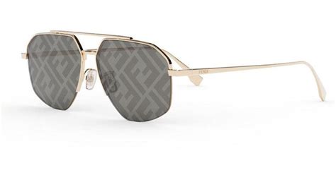 fendi ff mirrored aviator sunglasses|fendi geometric rimless aviator sunglasses.